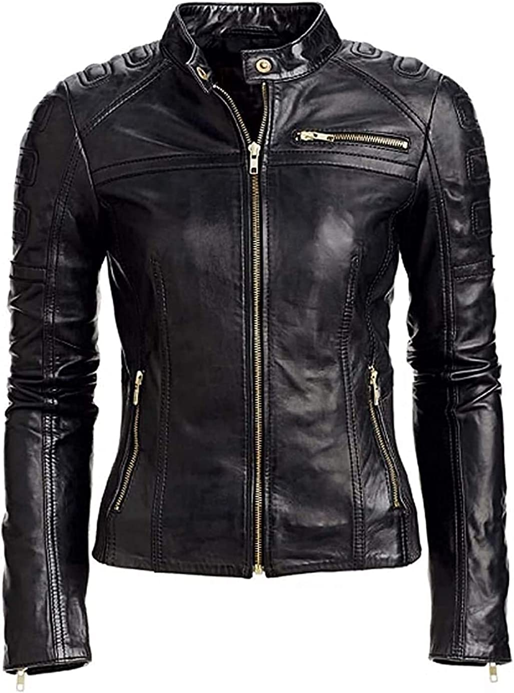 Womens Genuine Lambskin Leather Jacket | Classic rider leather jacket | Black Leather Jacket Women | Womens Leather Jacket