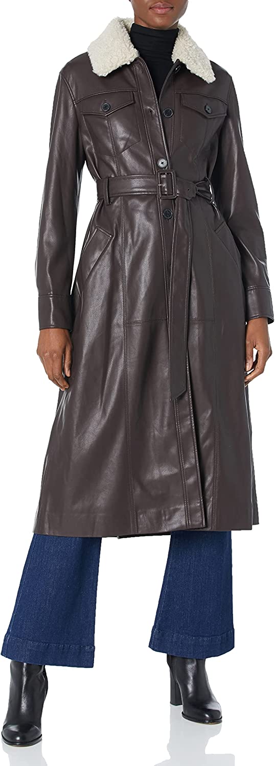 Rebecca Taylor Women's Vegan Leather Trench Coat