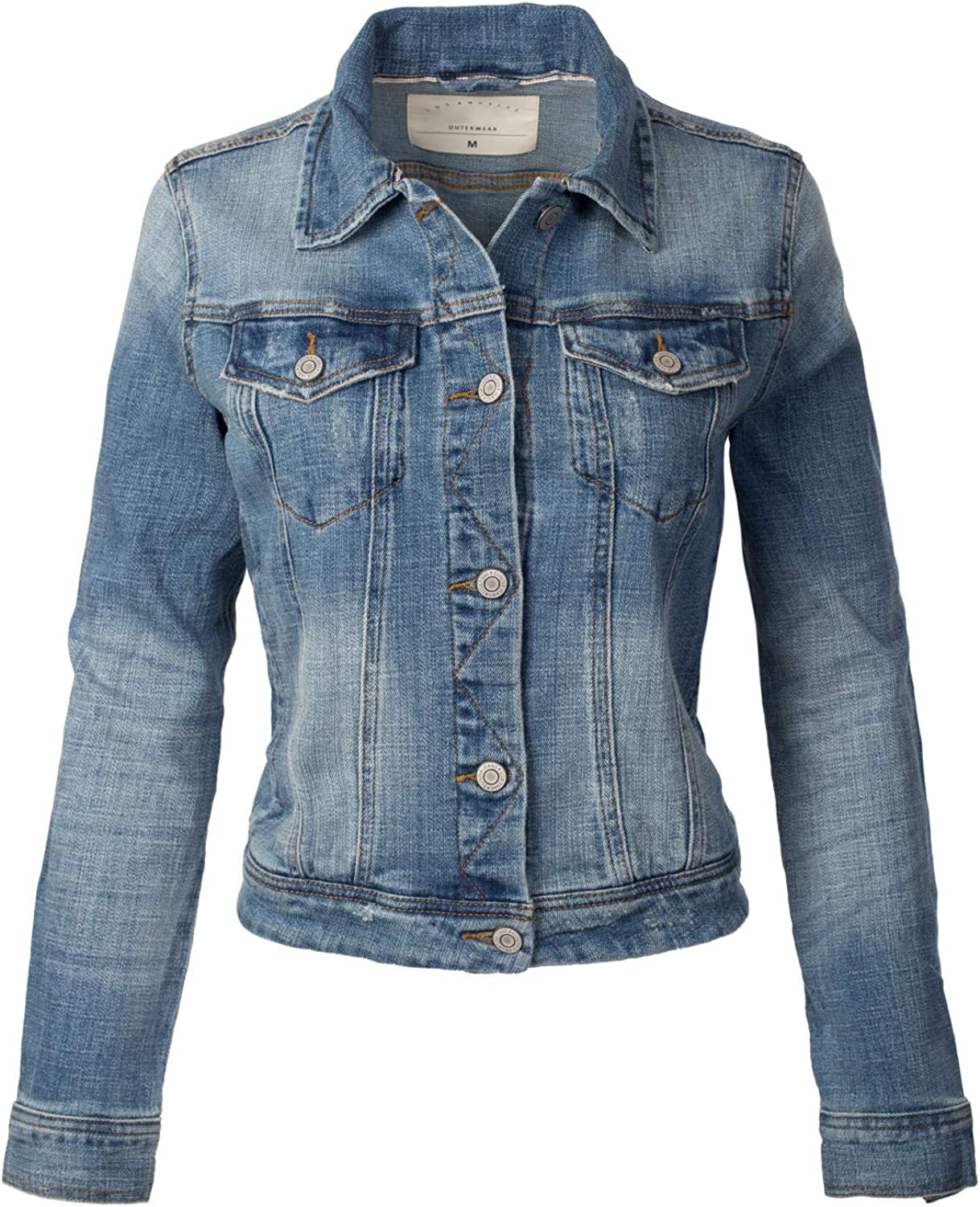 Design by Olivia Women's Classic Casual Vintage Denim Jean Jacket