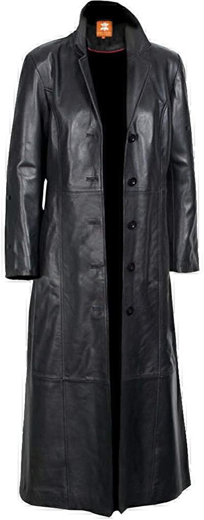 Sheepskin, Women's Long coat Black Glossy Original Leather, for sale on Amazon