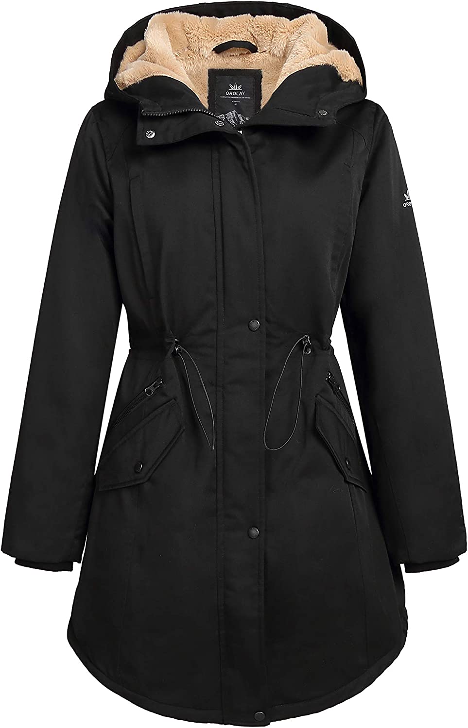 Orolay Women's Thicken Fleece Lined Parka Winter Coat Hooded Jacket with Pockets