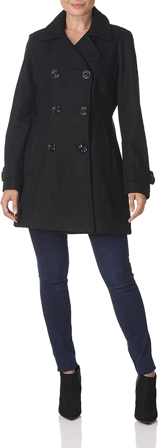 Anne Klein Women's Classic Double Breasted Coat Plus Size