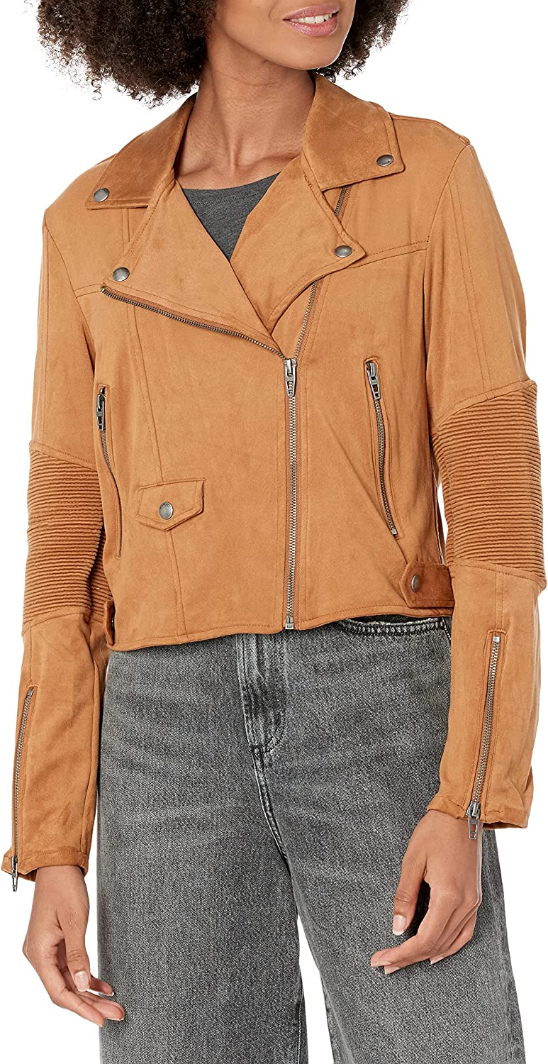 [BLANKNYC] Womens Faux Suede Moto Jacket