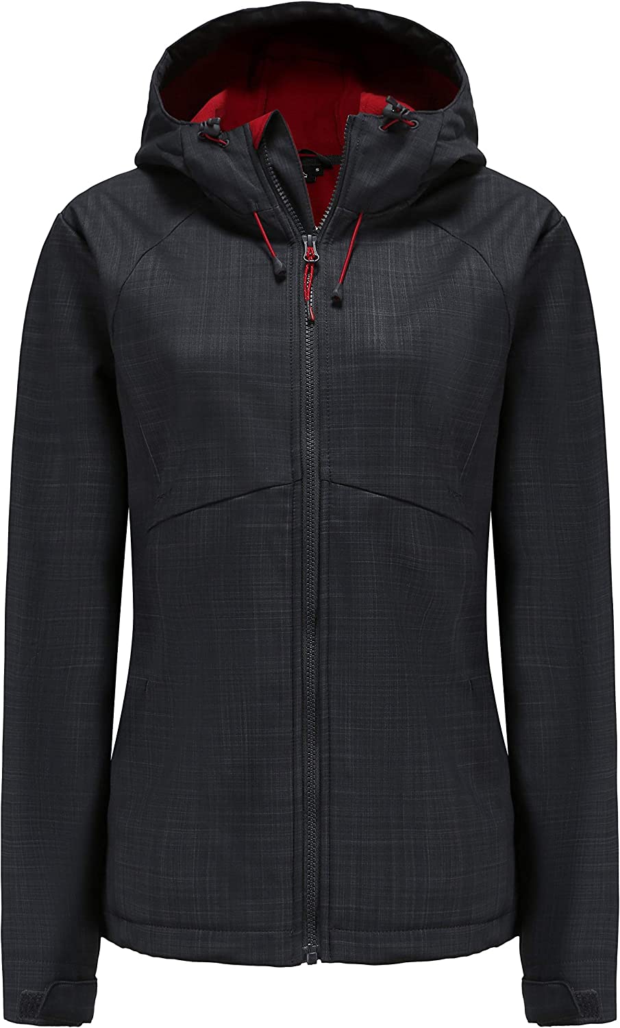 svacuam Women's Fleece Lined Softshell Waterproof Jacket Lightweight Anorak Hiking Coat