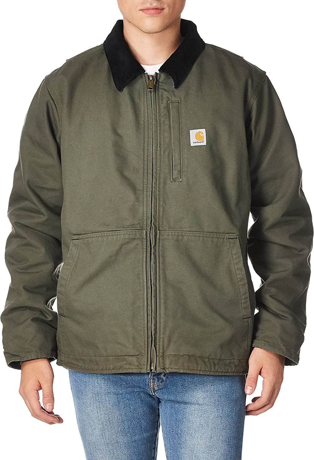 Carhartt Men's Full Swing Loose Fit Washed Duck Fleece-Lined Jacket