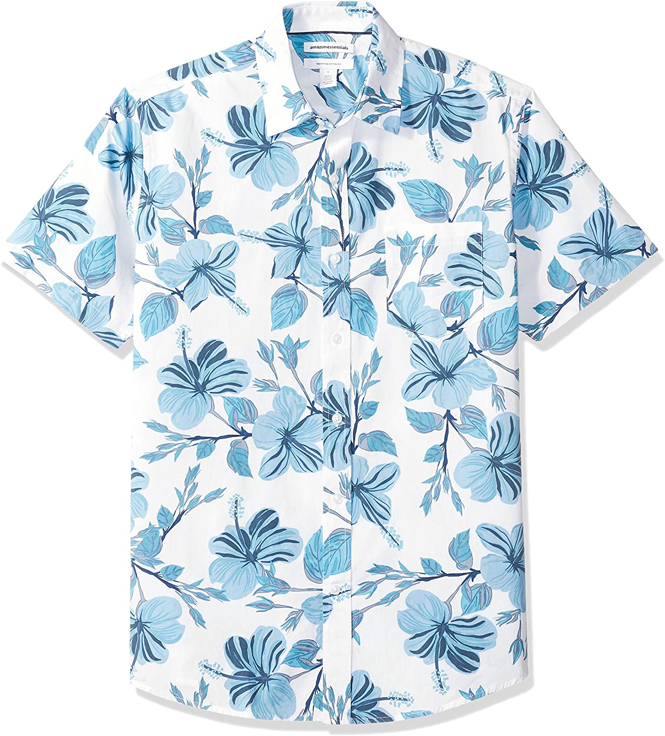 Amazon Essentials Men's Regular-Fit Short-Sleeve Print Shirt