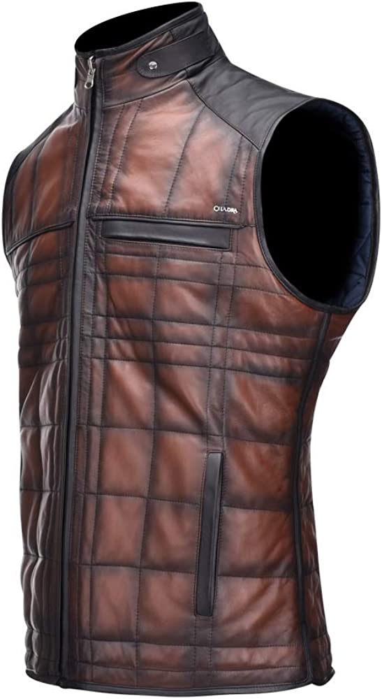 CUADRA Men's Reversible Vest in Genuine Leather