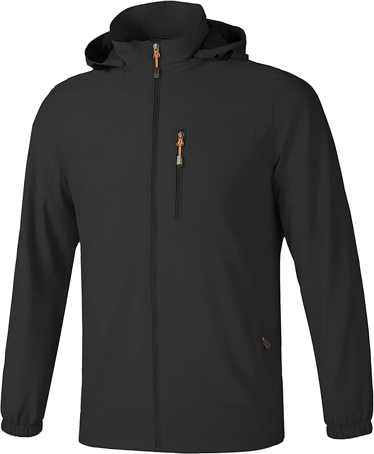 RIJING Men's Lightweight Jacket Windproof Softshell Windbreaker Outdoor Spring Coat Packable Hiking Outwear with Hood