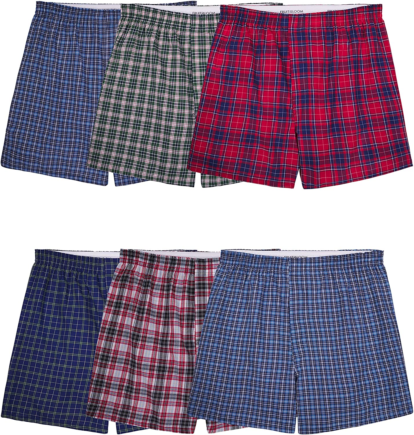 Fruit of the Loom Men's Tag-Free Boxer Shorts (Knit & Woven)