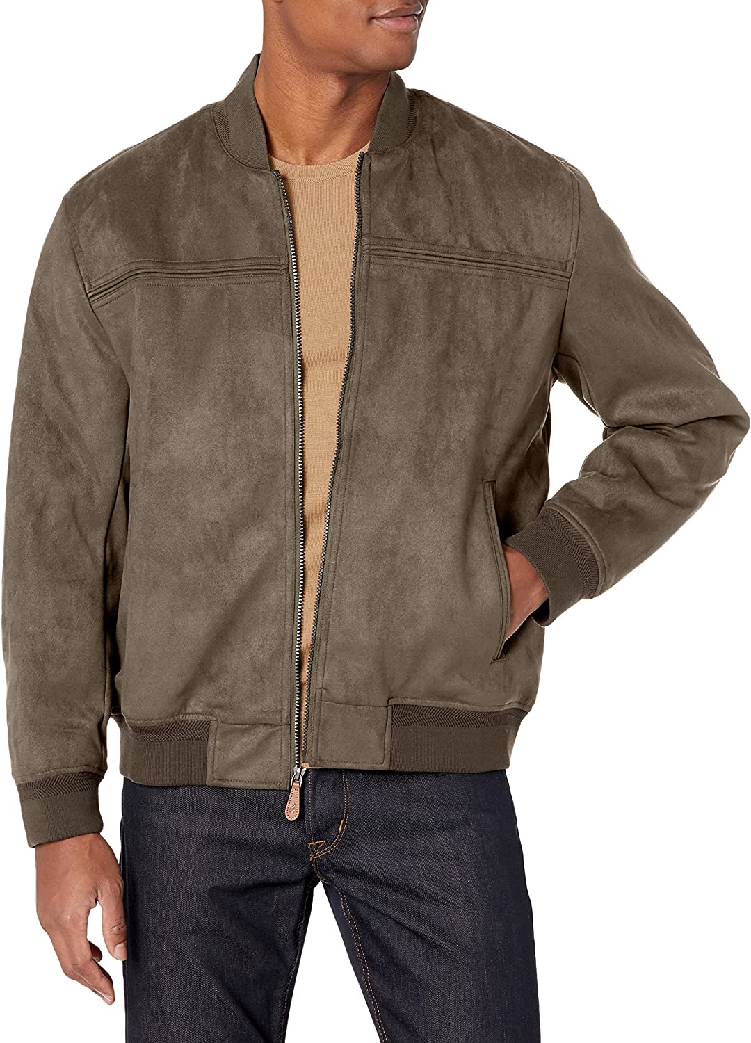 LONDON FOG Men's Microsuede Bomber