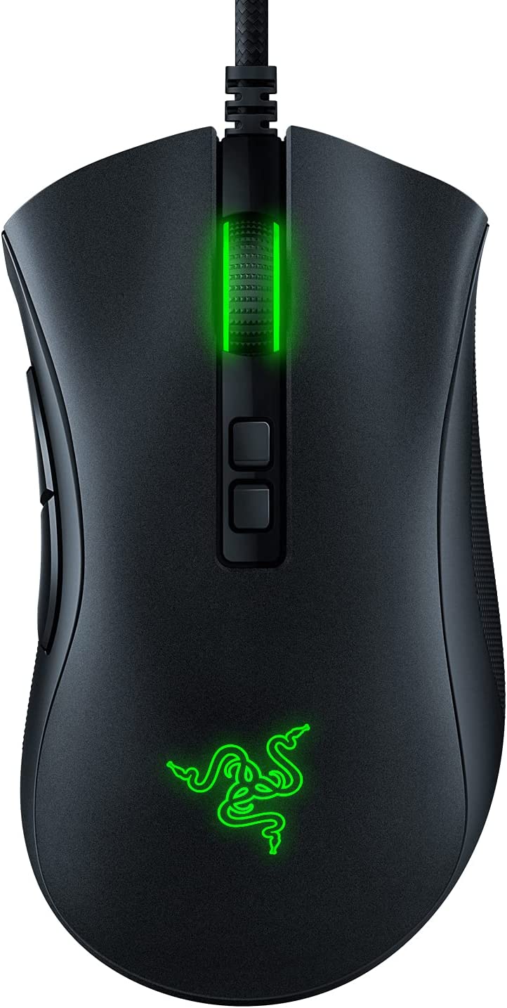 Razer DeathAdder V2 Gaming Mouse: 20K DPI Optical Sensor - Fastest Gaming Mouse Switch - Chroma RGB Lighting - 8 Programmable Buttons - Rubberized Side Grips - Classic Black