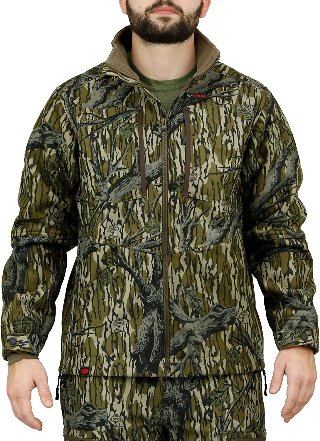 Mossy Oak Sherpa Fleece Lined Camo Hunting Jacket for Men