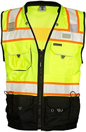 ML Kishigo - Premium Black Series Surveyors Vest - Lime Size: Large