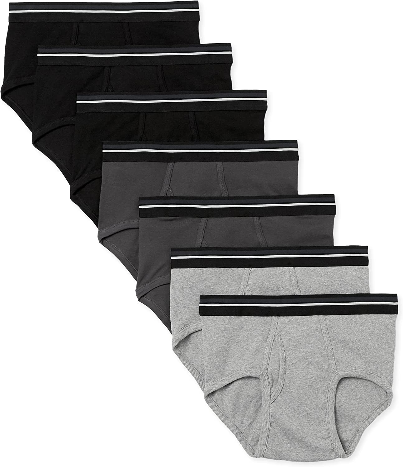 Amazon Essentials Men's Tag-Free Cotton Briefs, Pack of 7