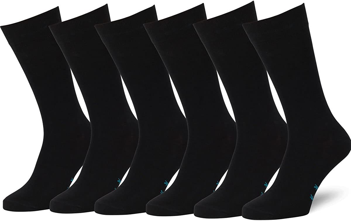Easton Marlowe Mens Dress Socks - Plain Colors - 6 Pack Combed Cotton - Dress Socks for Men Mens Socks
