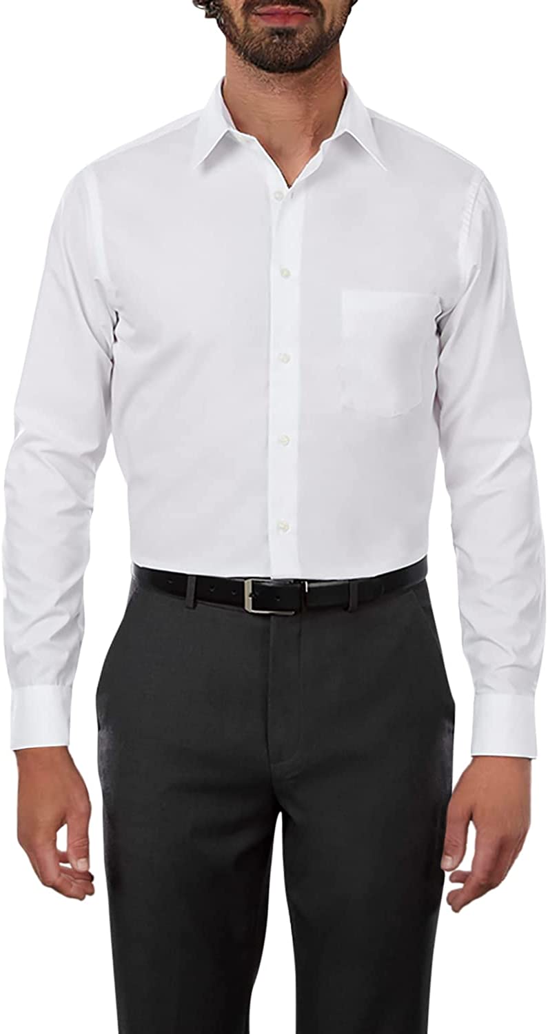 Van Heusen Men's Dress Shirt Regular Fit Poplin Solid