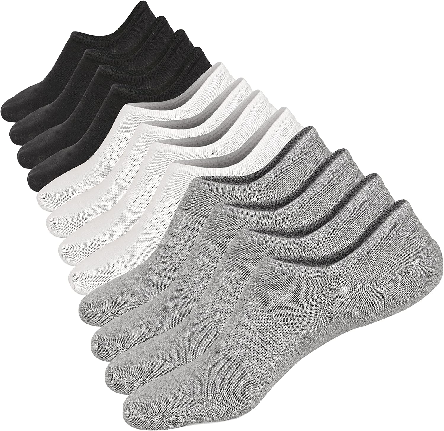 No Show Low Cut Socks for Mens Cotton Casual Sports Athletic Ankle Anti-Slide Socks Size S/M/L/XL