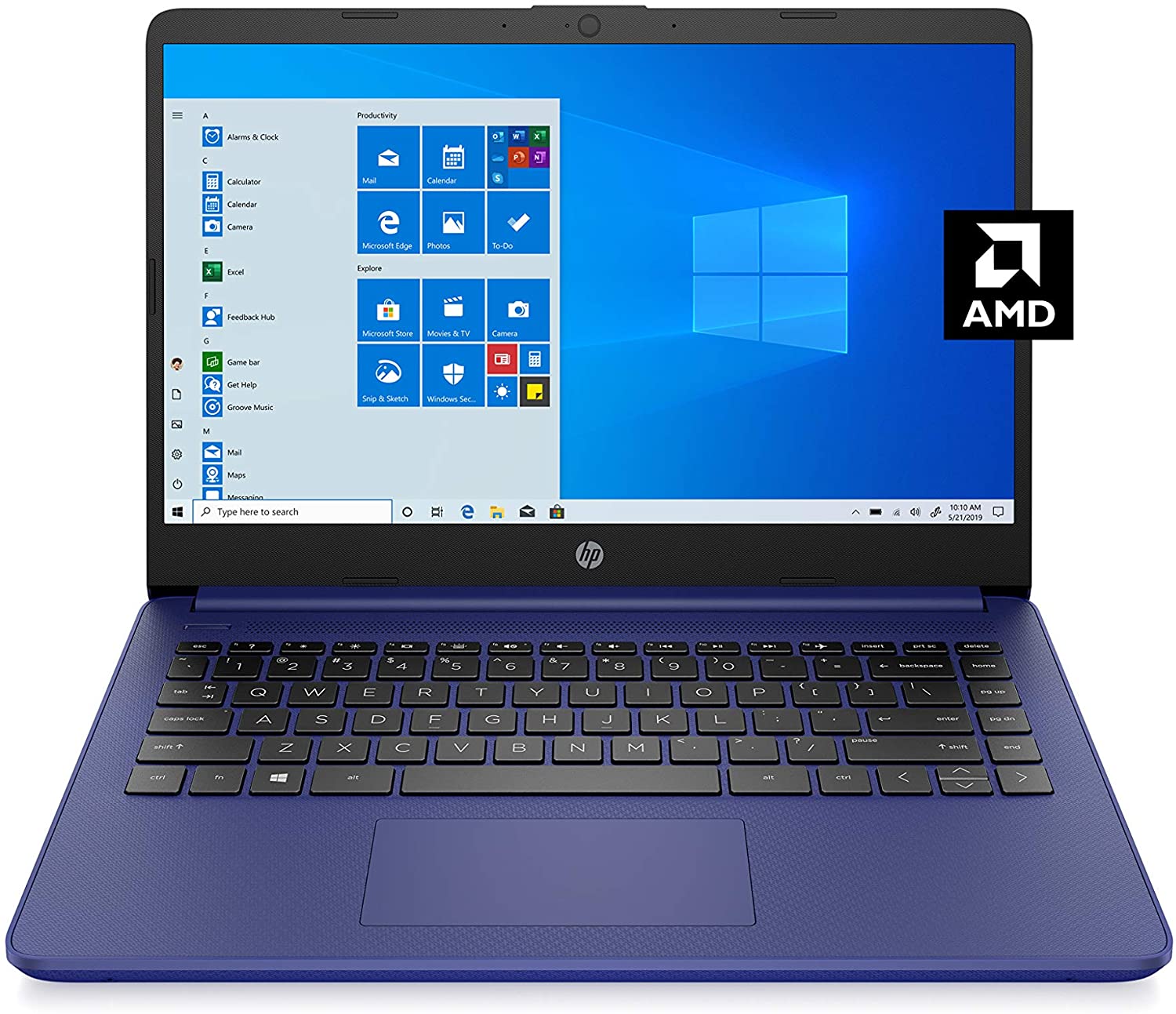 HP 14 Laptop, AMD 3020e, 4 GB RAM, 64 GB eMMC Storage, 14-inch HD Display, Windows 10 Home in S Mode, Long Battery Life, Microsoft 365, (14-fq0010nr, 2020)