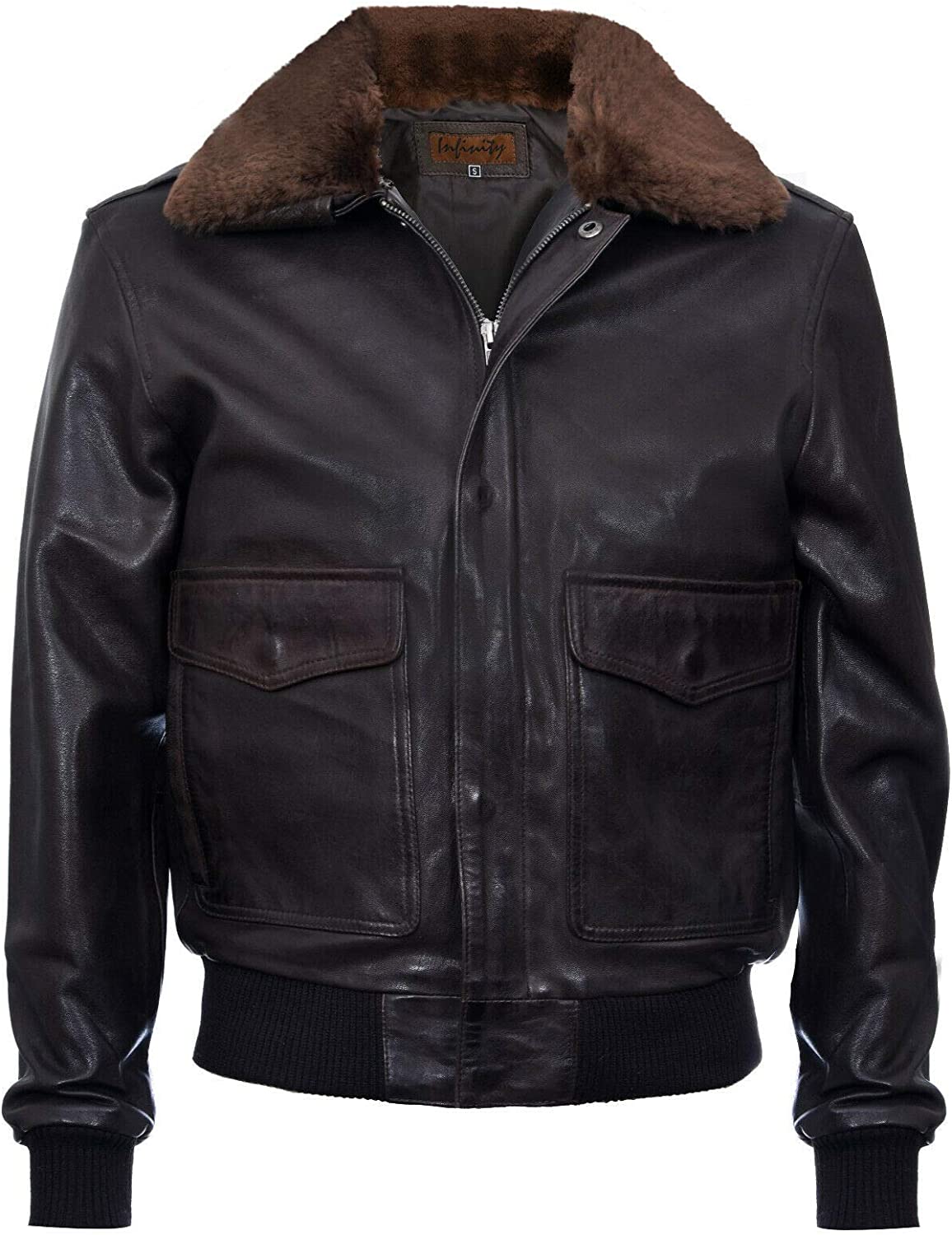 Men's Air Force A2 USAF Pilot Aviator Real Leather Flight Bomber Jacket