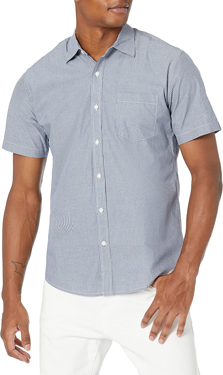 Amazon Essentials Men's Regular-Fit Short-Sleeve Poplin Shirt