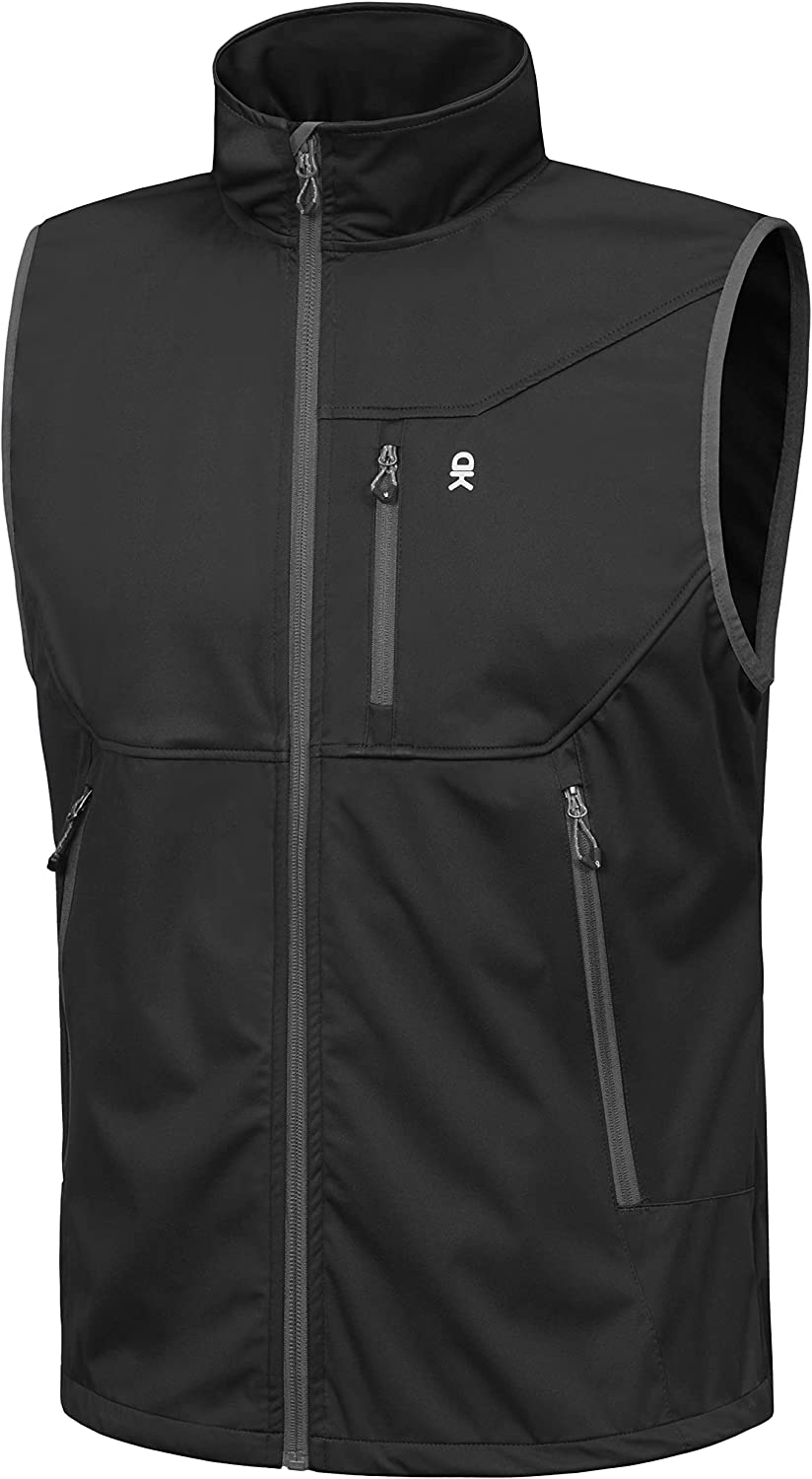 Little Donkey Andy Men's Lightweight Softshell Vest, Windproof Sleeveless Jacket for Travel Hiking Running Golf
