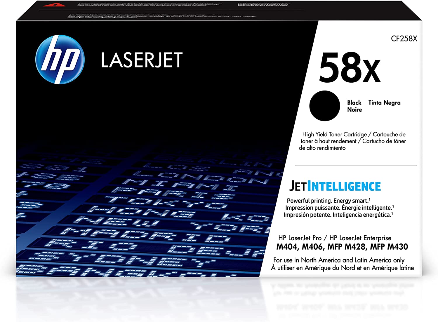 Original HP 58X Black High-yield Toner Cartridge | Works with HP LaserJet Enterprise M406dn, HP LaserJet Enterprise MFP M430f, HP LaserJet Pro M404 Series, HP LaserJet Pro MFP M428 Series | CF258X