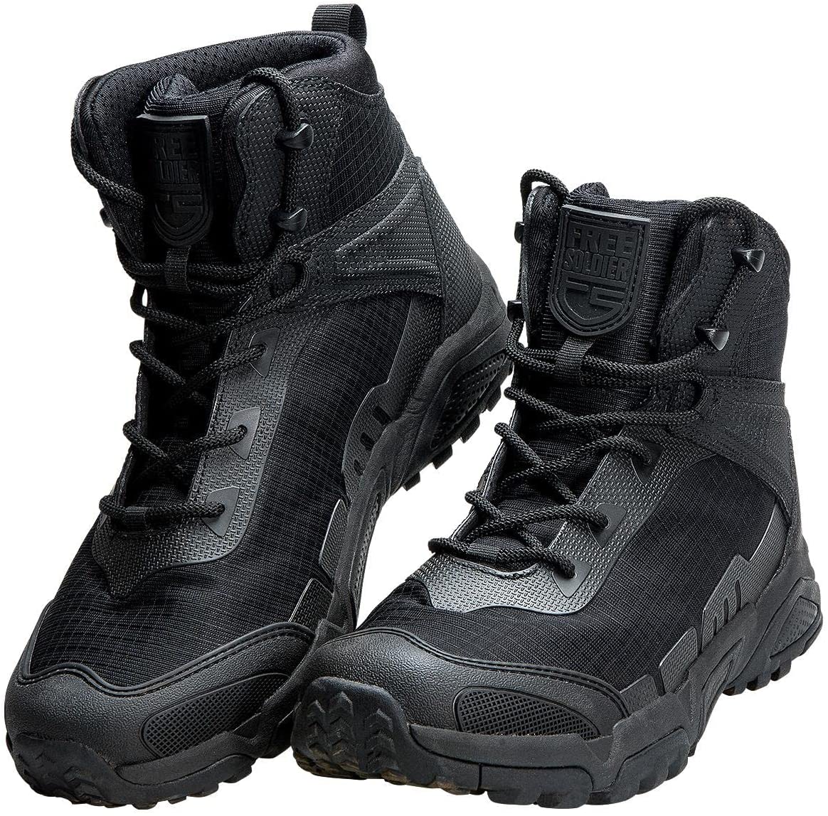FREE SOLDIER Men's Waterproof Hiking Boots Lightweight Work Boots Military Tactical Boots Durable Combat Boots