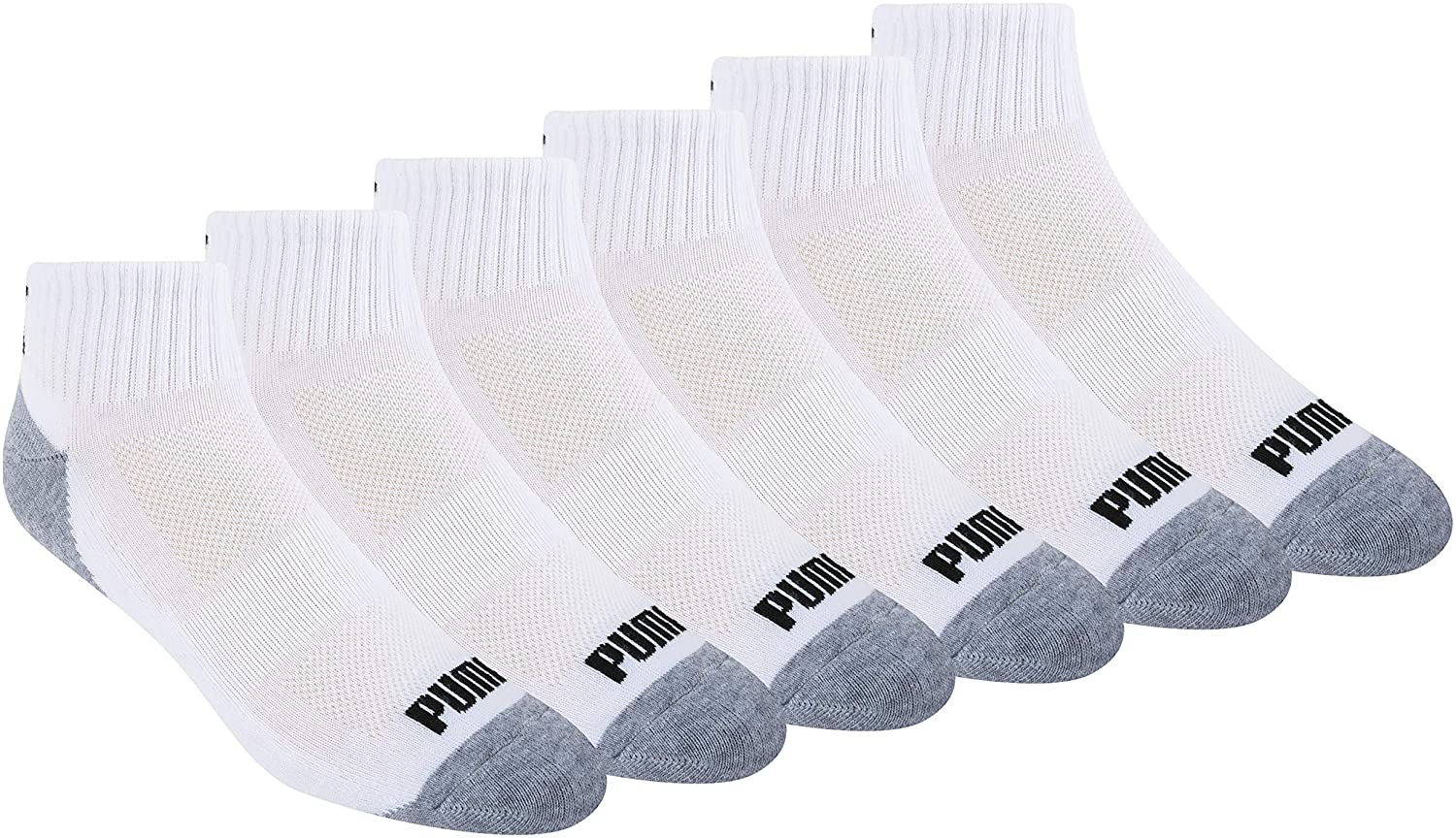 PUMA Men's 6 Pack Quarter Crew Socks