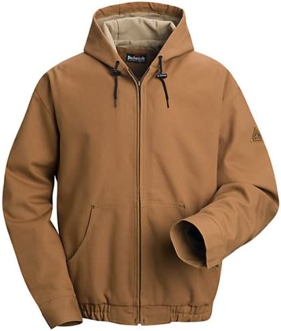 Bulwark Flame Resistant 11.5 oz Cotton/Nylon Excel FR ComforTouch Brown Duck Hooded Jacket