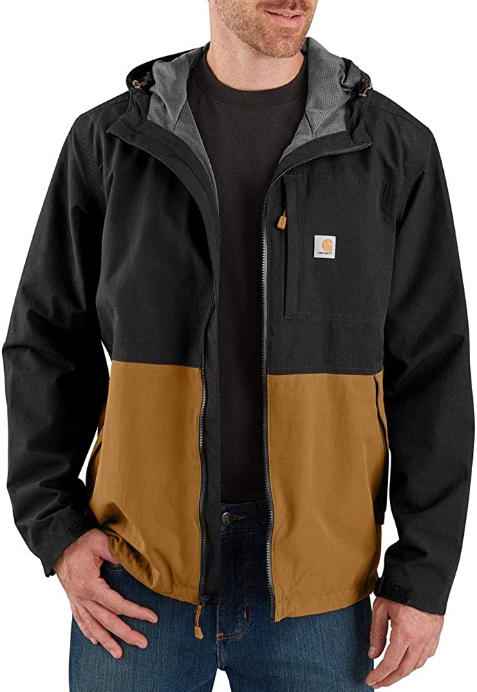 Carhartt Men's Faded M Storm Defender Midweight Hooded Work Jacket Black X-Large