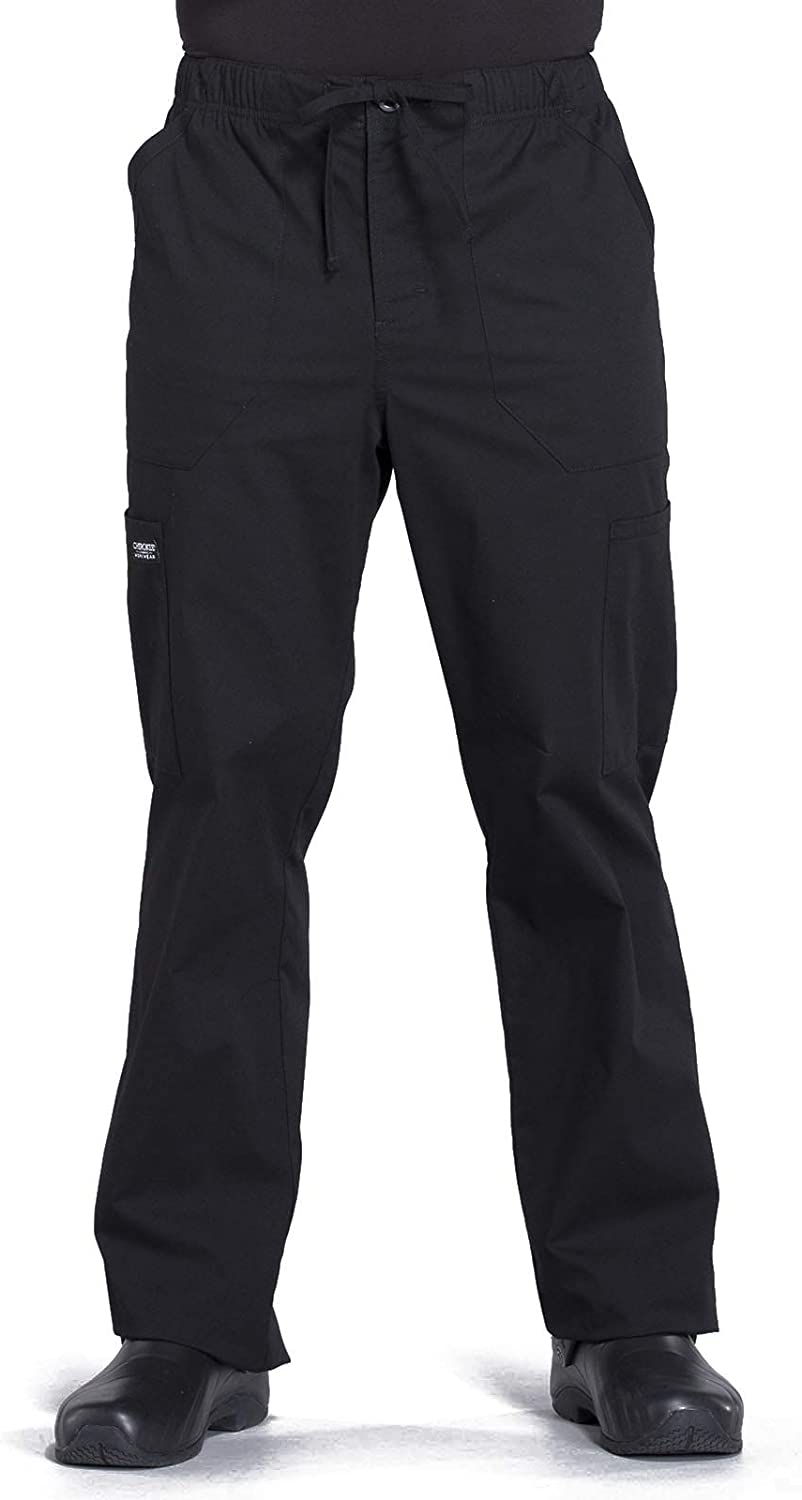 Cherokee Men Scrubs Pant Workwear Professionals Tapered Leg Fly Front Cargo WW190