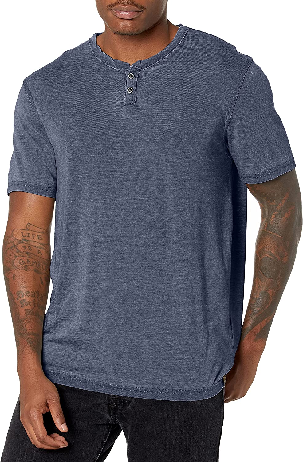 Lucky Brand Men's Venice Burnout Notch Neck Tee Shirt