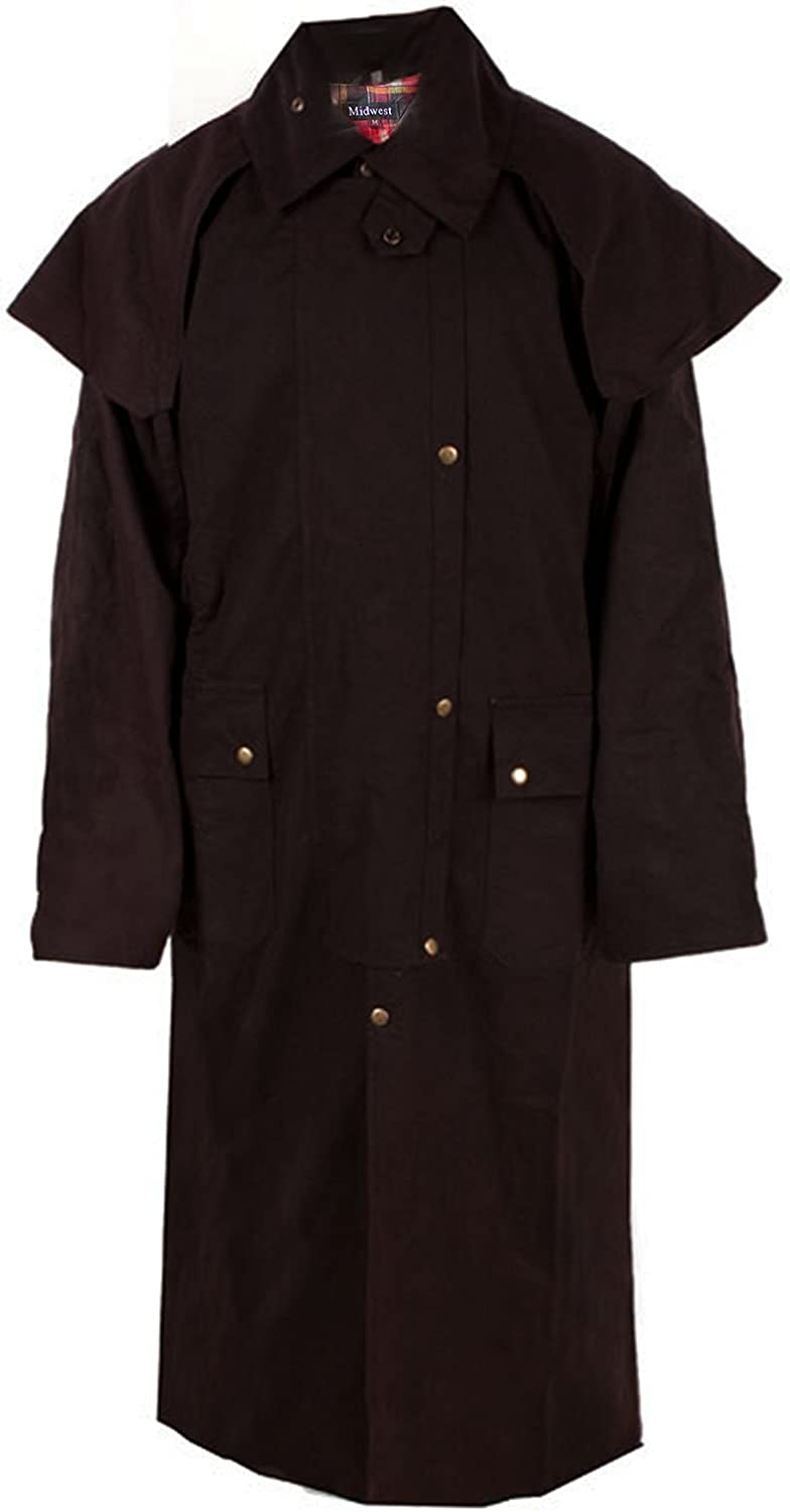CHALLENGER Mens Oilskin Western Australian Waterproof Duster Coat Jacket 23101BR