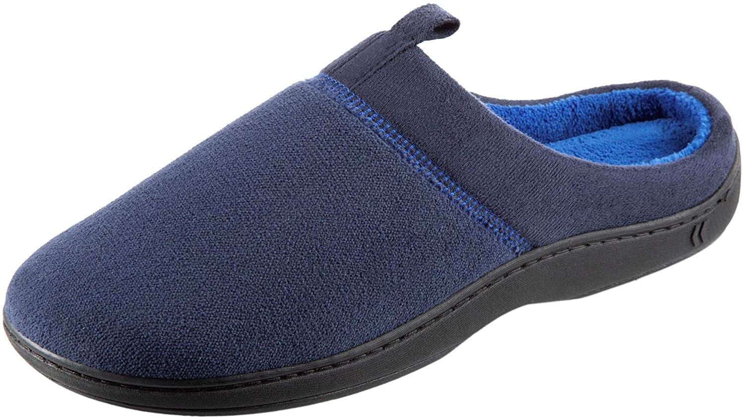 isotoner Men's Open Back Slipper with Memory Foam and Indoor/Outdoor Sole