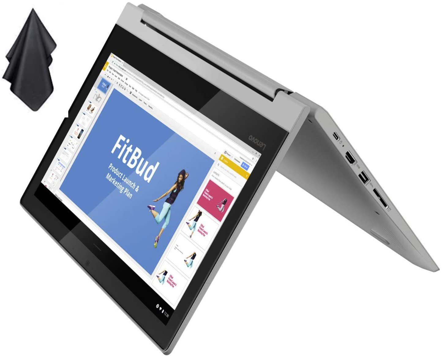 2021 Newest Lenovo Flex 3 2-in-1 Convertible Chromebook, 11.6" HD Touchscreen, MediaTek MT8173C CPU, 4GB RAM, 32GB eMMC, PowerVR Graphics, Dolby Audio, HD Webcam, Chrome OS, Grey + Oydisen Cloth