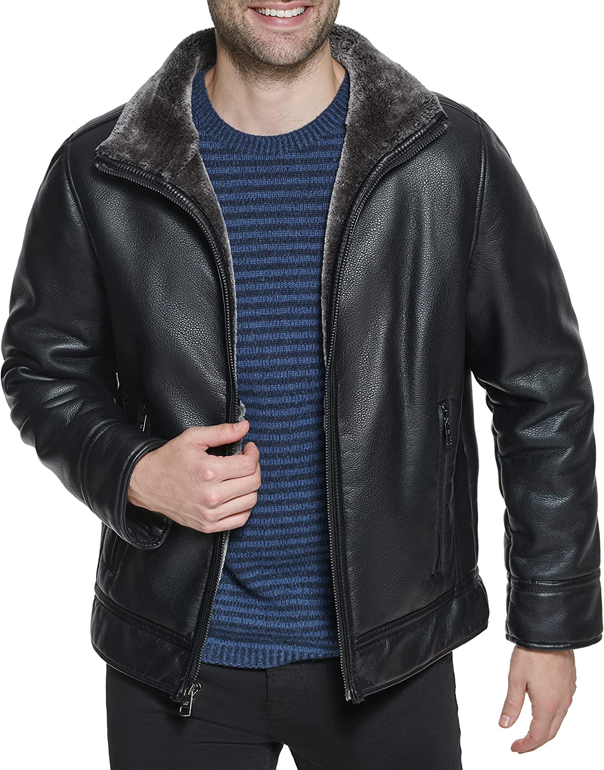 Calvin Klein Men's Faux Fur Lined Jacket