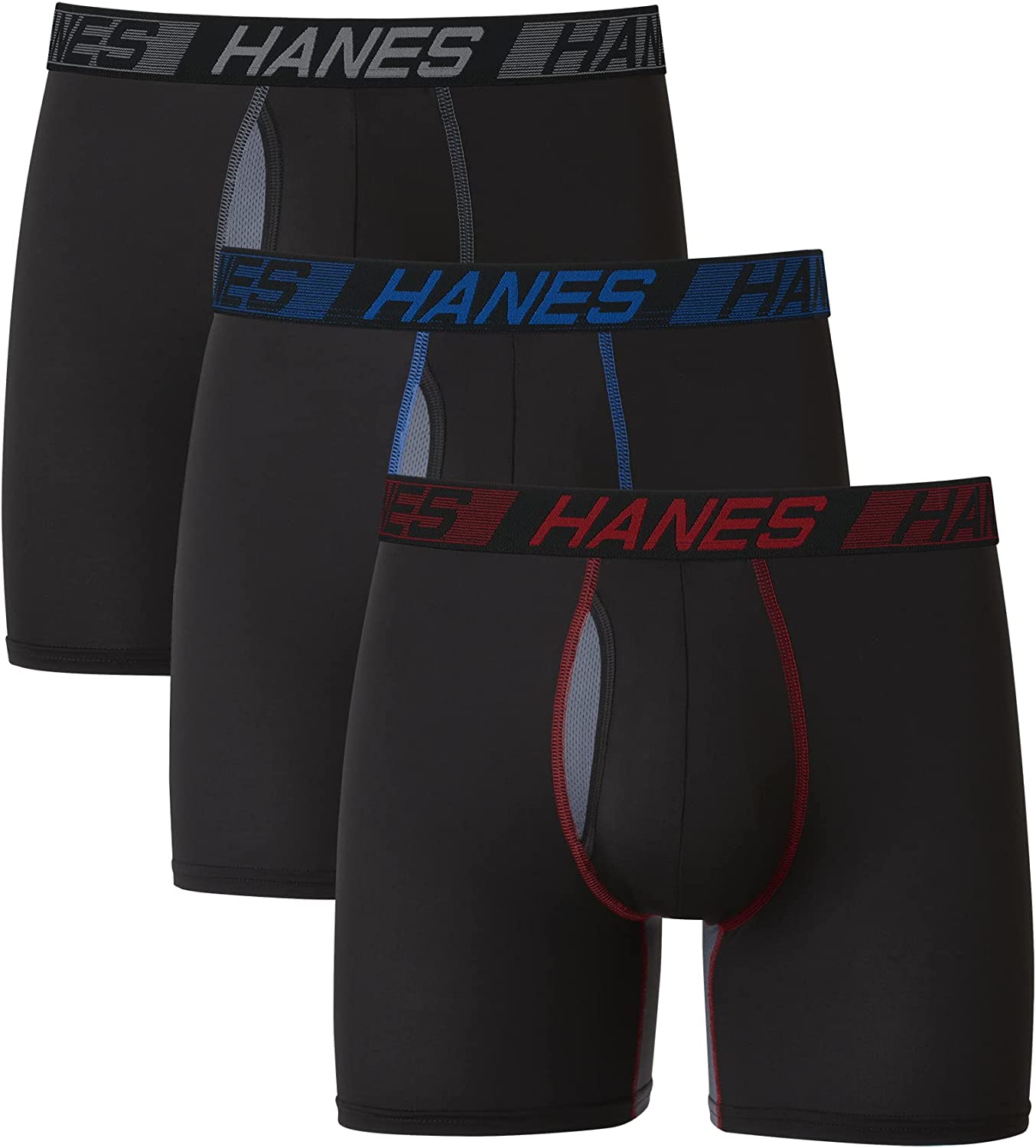 Hanes Total Support Pouch Men's Boxer Briefs Pack, X-Temp Cooling, Anti-Chafing, Moisture-Wicking Underwear, Trunks Available