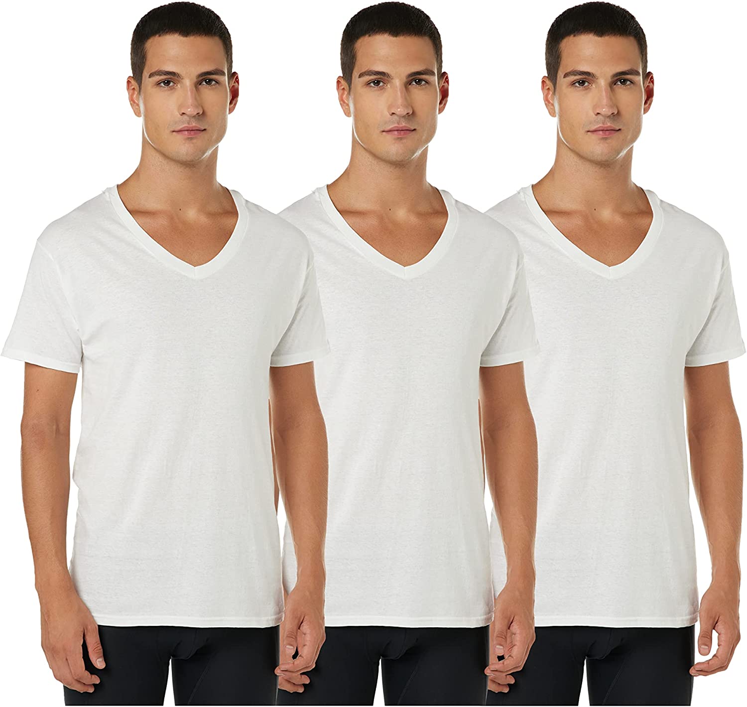 Hanes Men's Tagless Cotton V-Neck Undershirt – Multiple Pack and Color