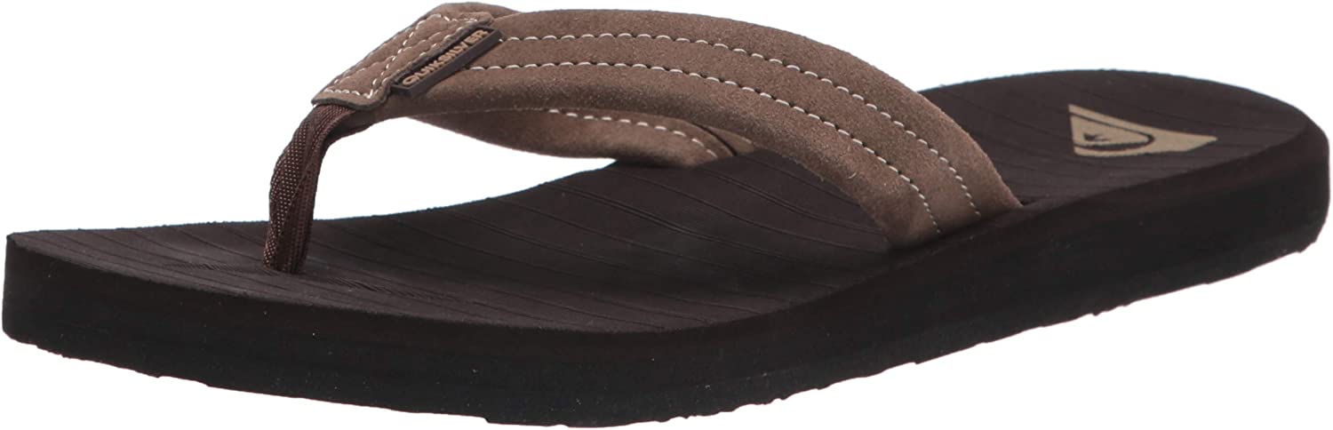 Quiksilver Men's Carver Suede 3 Point Flip Flop Athletic Sandal