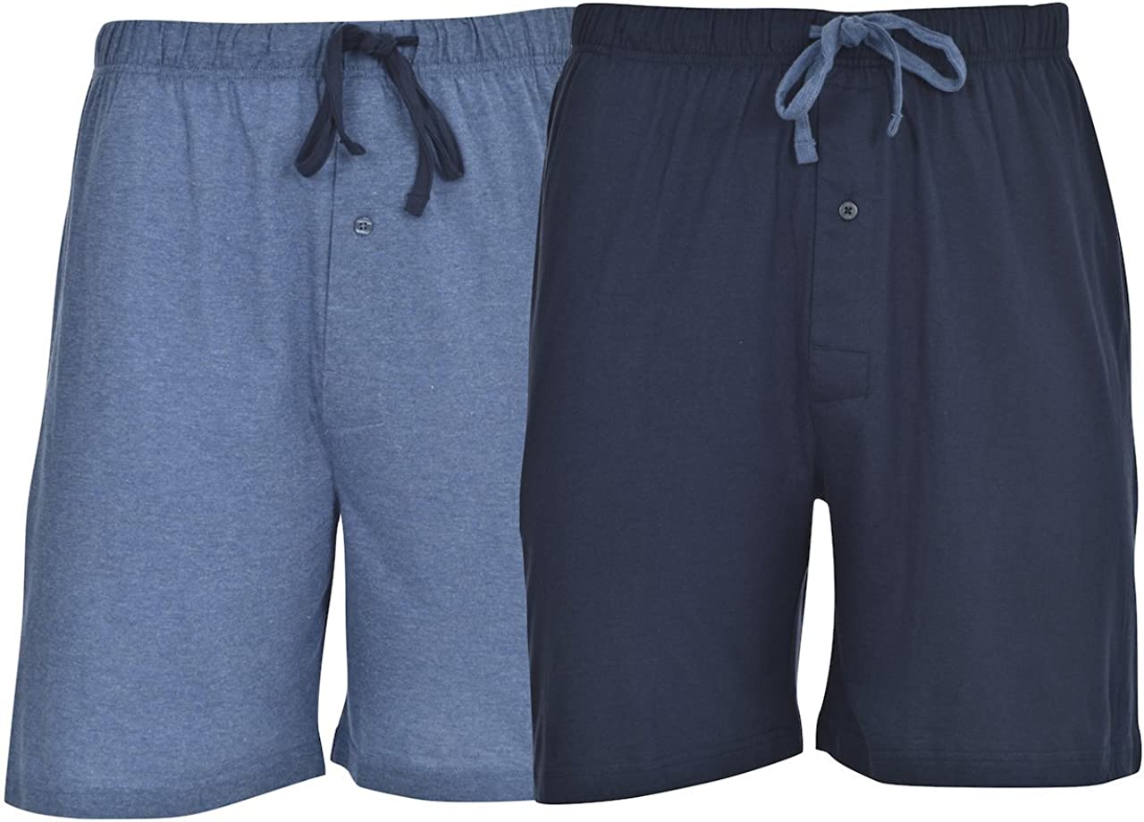 Hanes Men's 2-Pack Knit Sleep Pajama Drawstring Shorts