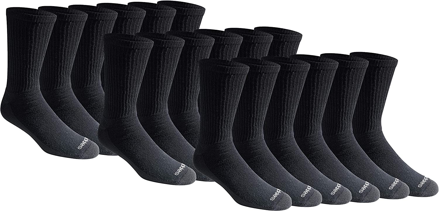 Dickies Men's Multi-pack Cotton Blend Cushioned Work Crew Socks (18 & 36 Pairs)