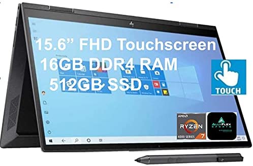 2022 Newest HP Envy x360 2-in-1 Convertible Laptop, 15.6" FHD Touchscreen, AMD 8-Core Ryzen 7 4700U (Beat i7-10510U), 16GB RAM, 512GB SSD, Backlit Keyboard, WiFi 6, Windows 10 Home + Stylus Pen