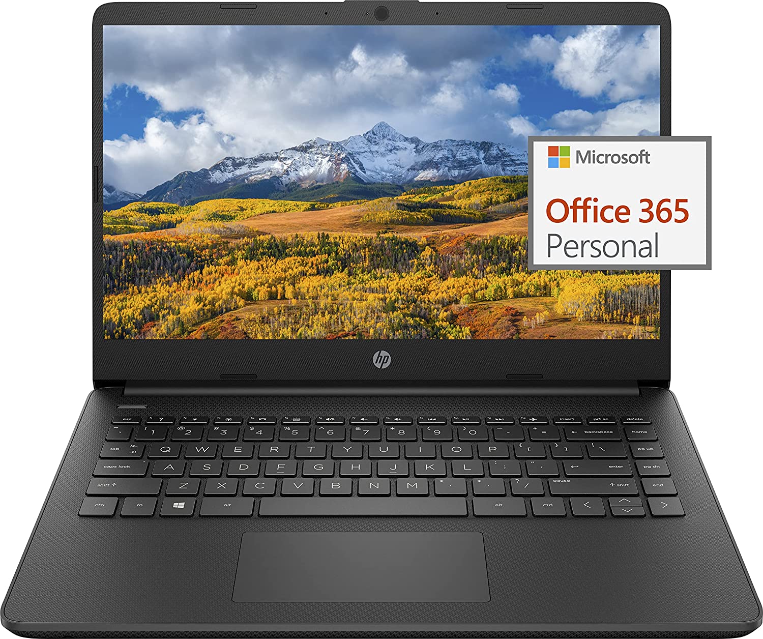 HP 2022 Newest 14in Ultra Light Laptop, Intel N4020 Processor(Up to 2.8GHz), 8GB RAM, 128GB Storage(64GB eMMC+64GB Micro SD), 1 Year Office 365, Webcam, HDMI, WiFi, USB-A&C, Google Classroom or Zoom