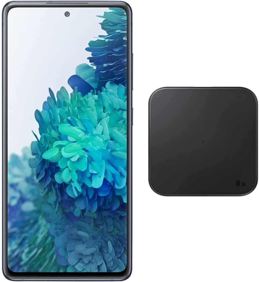 Samsung Galaxy S20 FE (256GB, 8GB) 6.5" 120Hz AMOLED, Snapdragon 865, IP68 Water Resistant, Dual SIM GSM Unlocked (Global 4G LTE) International Model SM-G780G/DS (Wireless Charger Bundle, Navy)