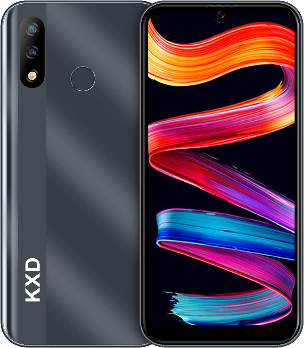 KXD D68S Smartphone Unlocked | 4000mAh Battery | 6.088” Full-Screen Display | 32GB (128GB Extended) | 8MP Dual Camera | Dual SIM Card Cell Phone | Black