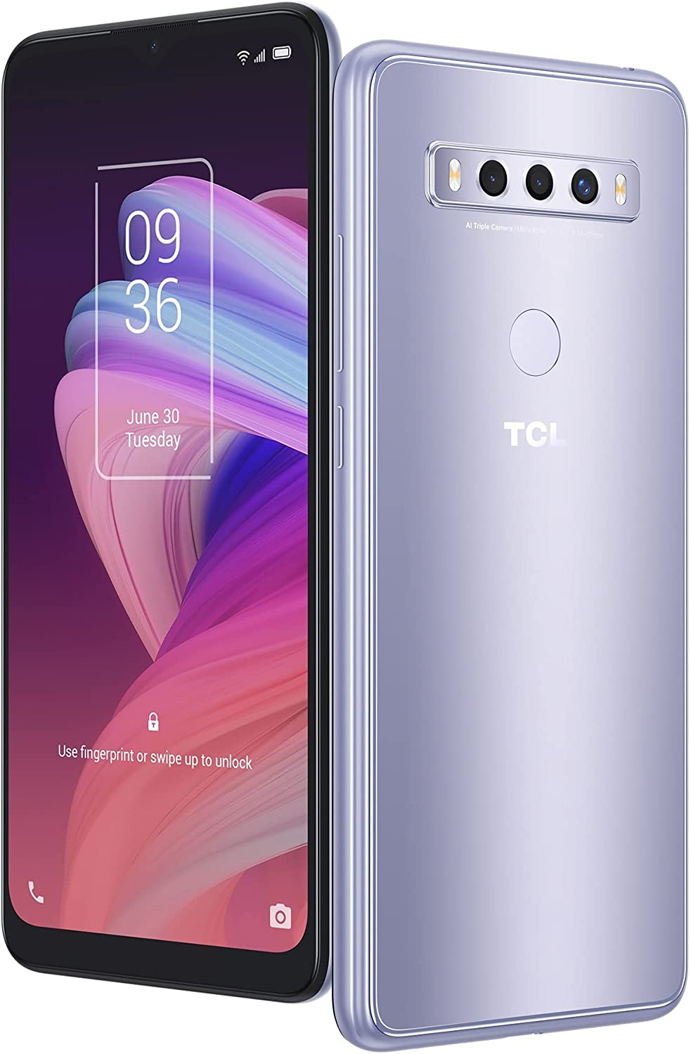 TCL 10 SE Unlocked Android Smartphone, 6.52" V-Notch Display, US Version Cell Phone with 16 MP AI Triple-Camera 4GB + 64GB, 4000mAh Fast Charging Battery, ICY Silver (Not Compatible with Verizon)