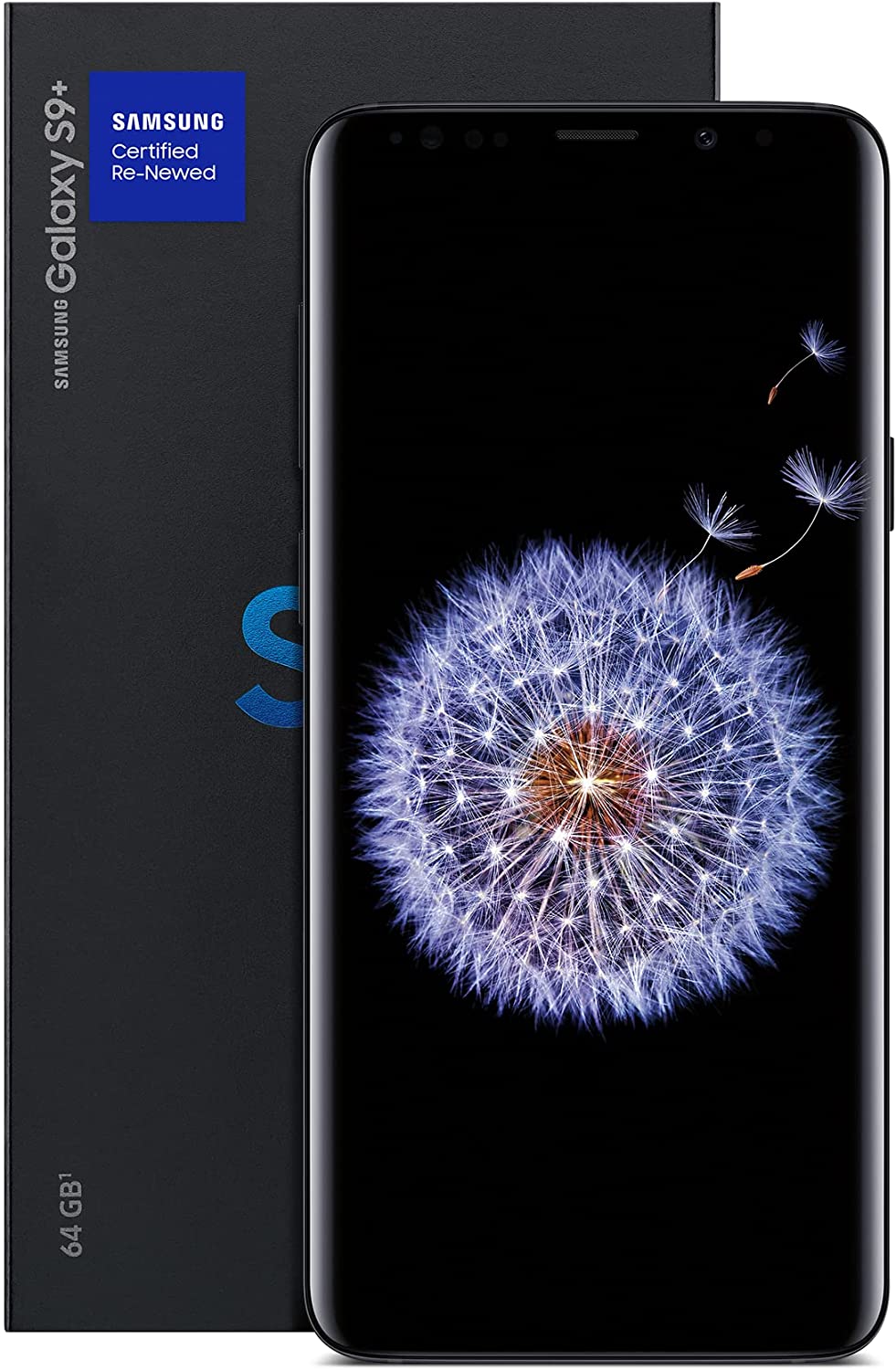 Samsung Galaxy S9+, 64GB, Midnight Black - Fully Unlocked (Renewed)