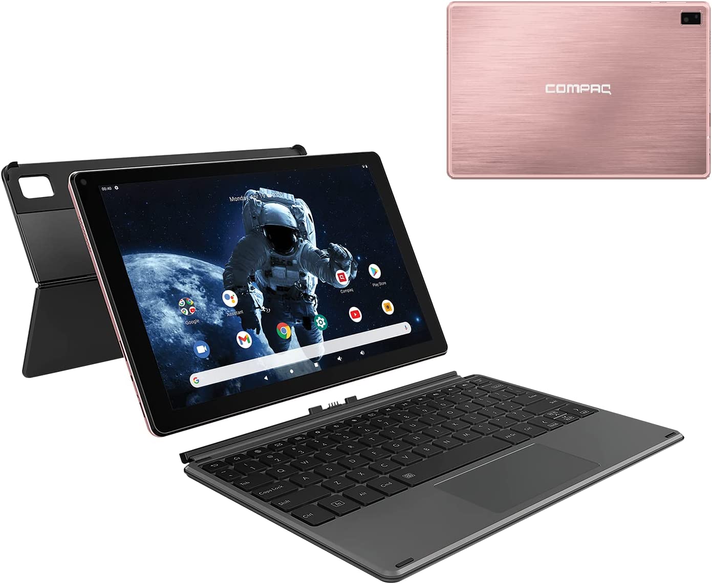 Compaq 10" 2 in 1 Android 11 Tablet 64GB Storage, 4GB RAM (Rose Gold)