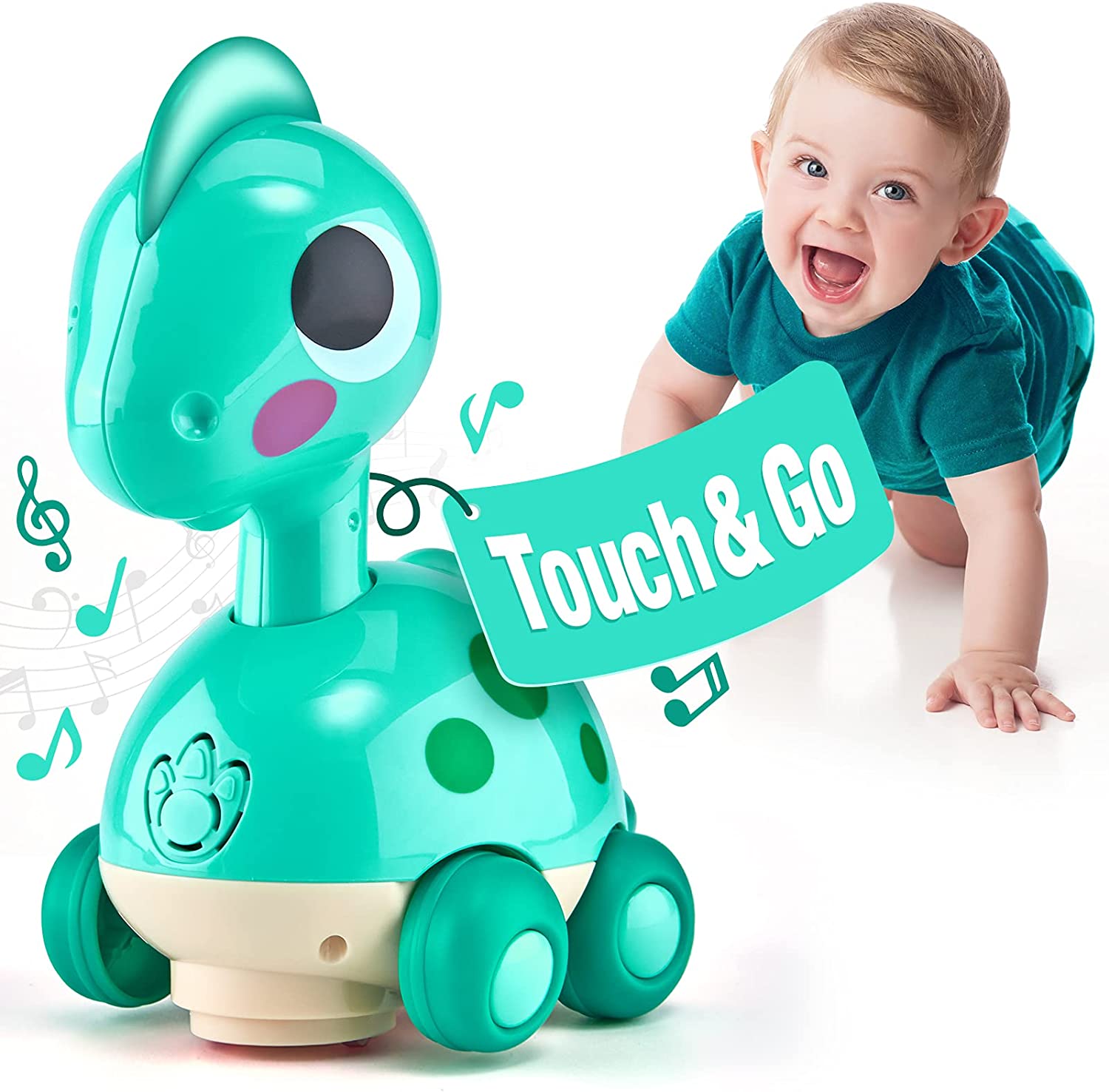 Baby Toys 6 to 12 Months Touch & Go Musical Light Infant Toys, Baby Crawling Toys 6 Month Old Baby Toys 12-18 Months, Tummy Time Toys for 1 Year Old Boy Gifts Girl Toy, Baby Toddler Boy Toys Age 1-2