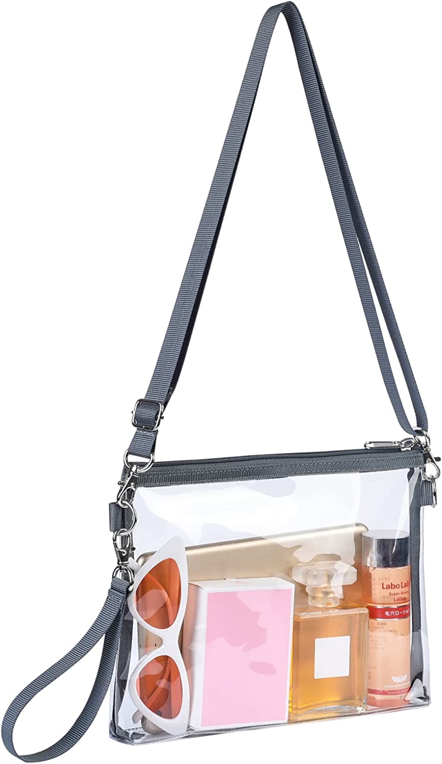Clear Crossbody Purse Bag Stadium Approved Clear Tote Bag for Work Concert Sports